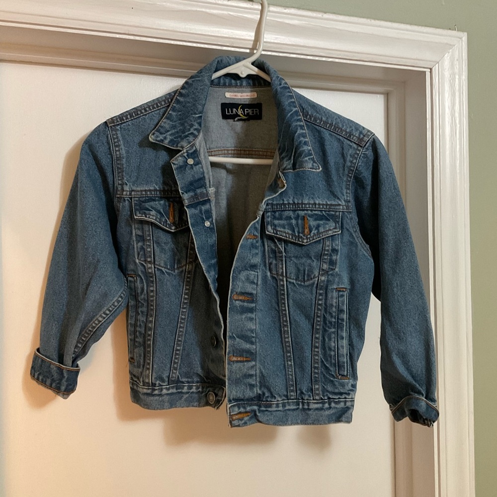 L.L. Bean Blue Jean Jacket with Cropped Sleeves